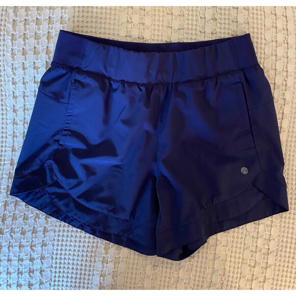 Apana  Womens Navy Shorts Size Medium Elastic Waist Pockets Athleticwear Sporty - Picture 6 of 9